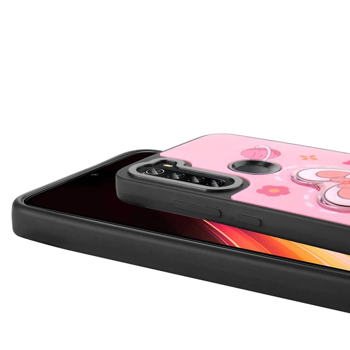 Xiaomi Redmi Note 8 Kılıf Parlayan Kabartmalı İkonik Figürlü Redclick Amas Silikon Kapak