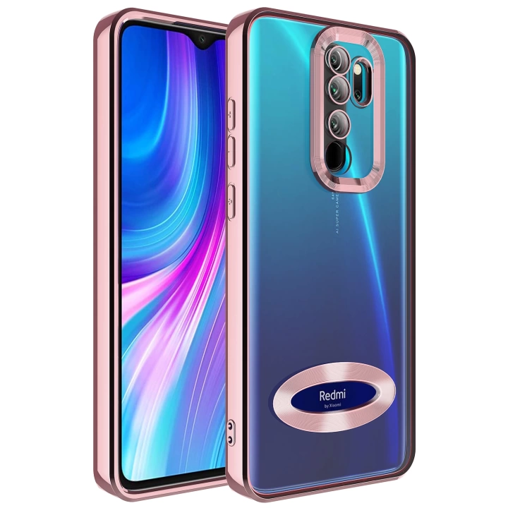 Xiaomi Redmi Note 8 Pro Kılıf Kamera Korumalı Logo Gösteren Redclick Omega Kapak