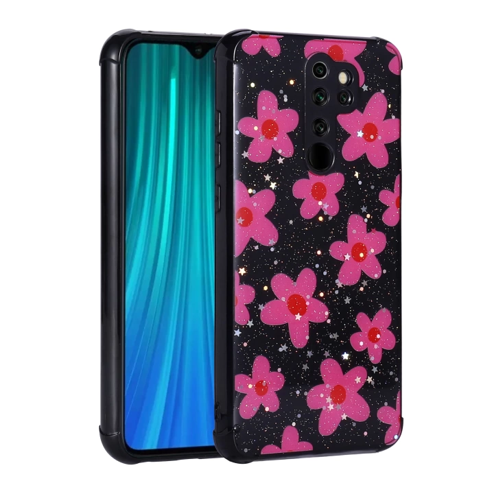 Xiaomi Redmi Note 8 Pro Kılıf Simli Desenli Kamera Korumalı Parlak Redclick Popy Kapak