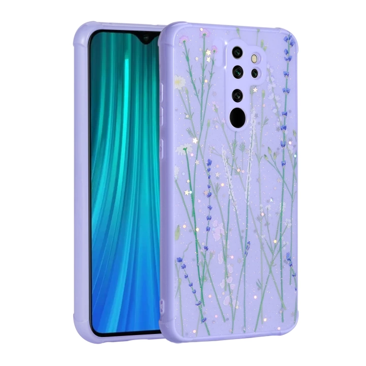 Xiaomi Redmi Note 8 Pro Kılıf Simli Desenli Kamera Korumalı Parlak Redclick Popy Kapak