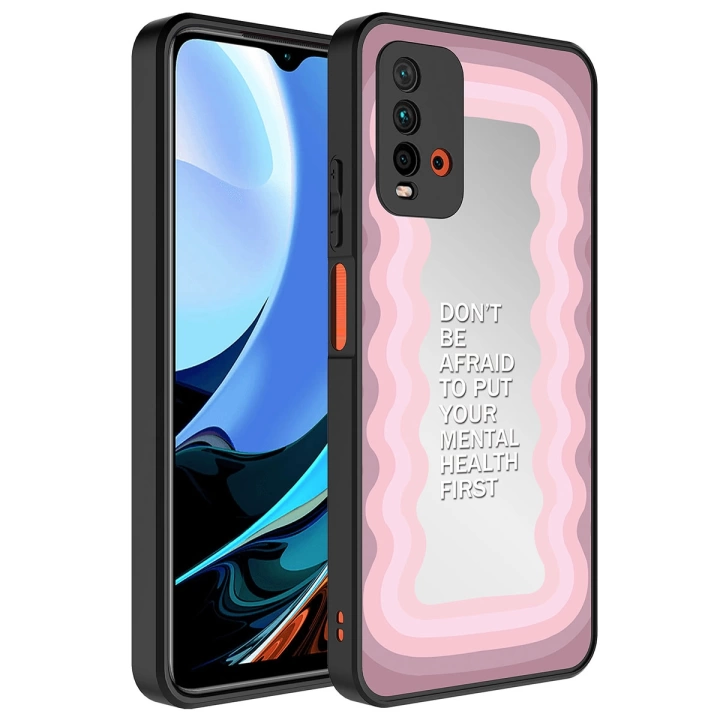 Xiaomi Redmi Note 9 4G Kılıf Aynalı Desenli Kamera Korumalı Parlak Redclick Mirror Kapak