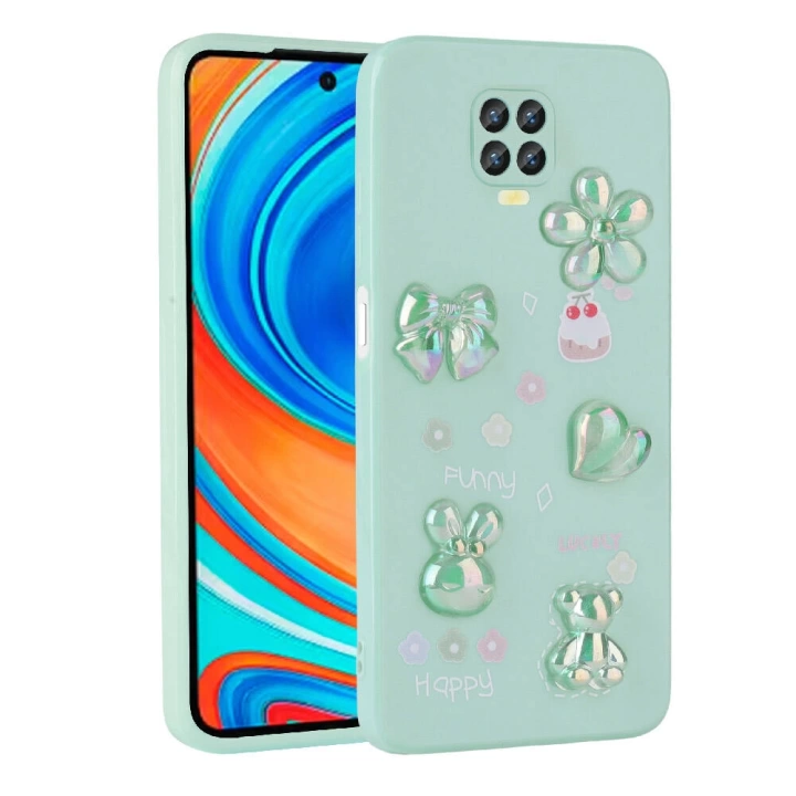 Xiaomi Redmi Note 9 Pro Kılıf Kabartma Figürlü Parlak Redclick Toys Silikon Kapak