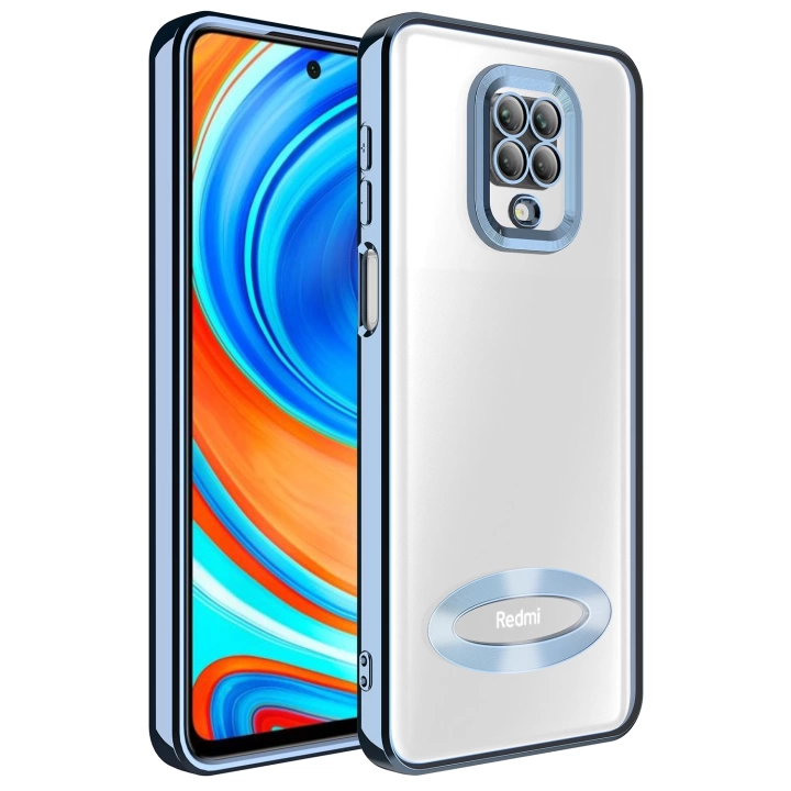 Xiaomi Redmi Note 9 Pro Kılıf Kamera Korumalı Logo Gösteren Redclick Omega Kapak