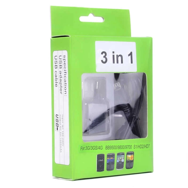 Redclick Black Berry 3 İn 1 Şarj Seti