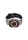 Apple Watch 7 8 9 45mm Redclick KRD-108 Metal Başlıklı Silikon Spor Kordon
