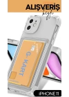 Apple iPhone 11 Kılıf Airbag Köşe Korumalı Şeffaf Kartlıklı Redclick G-Kart Kapak