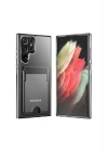 Galaxy S24 Ultra Kılıf Airbag Tasarımlı Şeffaf Kartlıklı Redclick G-Kart Kapak