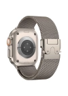 Apple Watch 10 46mm Redclick KRD-121 Metal İnce Slim Tasarım Luxury Hasır Kordon