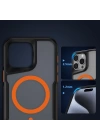 Apple iPhone 14 Pro Max Kılıf Magsafe Şarj Özellikli Military Airbag Şeritli Redclick Lamer Kapak