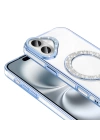 Apple iPhone 16 Kılıf Pırlanta Taş Tasarımlı Magsafe Şarj Özellikli Redclick Karetta Silikon Kapak