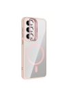 Galaxy S24 FE Kılıf Standlı ve Kamera Lens Hediyeli M-Safe Şarj Özellikli Redclick Etro Kapak