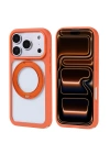 Apple iPhone 17 Pro Max Kılıf M-Safe Şarj Özellikli Standlı Redclick Piza Silikon Kapak