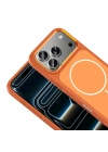 Apple iPhone 17 Pro Max Kılıf M-Safe Şarj Özellikli Metal Kamera Çerçeveli Redclick Sanremo Silikon Kapak