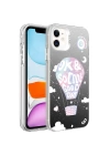 Apple iPhone 11 Kılıf Desenli Redclick Silver Sert Kapak