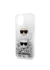 Apple iPhone 11 Kılıf Karl Lagerfeld Sıvılı Simli K&C Dizayn Kapak
