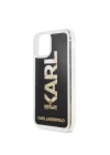 Apple iPhone 11 Kılıf Karl Lagerfeld Sıvılı Simli Logo Dizayn Kapak
