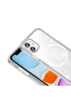Apple iPhone 11 Kılıf M-safe Şarj Özellikli Parlayan Simli Saydam Renkli Redclick Maris Kapak