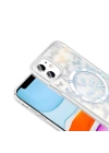 Apple iPhone 11 Kılıf M-Safe Şarj Özellikli Şeffaf Redclick Folk Sert Kapak