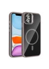 Apple iPhone 11 Kılıf Standlı ve Kamera Lens Hediyeli M-Safe Şarj Özellikli Redclick Etro Kapak