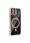 Apple iPhone 11 Kılıf Standlı ve Kamera Lens Hediyeli M-Safe Şarj Özellikli Redclick Etro Kapak