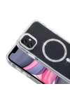 Apple iPhone 11 Kılıf Taşlı Tasarım M-safe Şarj Özellikli Redclick Koment Silikon Kapak