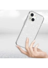 Apple iPhone 13 Kılıf Parlayan Simli Şeffaf Redclick Redos Kapak