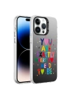 Apple iPhone 14 Pro Kılıf Desenli Redclick Silver Sert Kapak