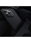 Apple iPhone 14 Pro Max Kılıf Karbon Fiber Magsafe Şarj Özellikli Benks Hybrid ArmorPro 600D Kevlar Kapak