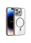 Apple iPhone 14 Pro Max Kılıf Standlı ve Kamera Lens Hediyeli M-Safe Şarj Özellikli Redclick Etro Kapak