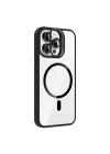 Apple iPhone 14 Pro Max Kılıf Standlı ve Kamera Lens Hediyeli M-Safe Şarj Özellikli Redclick Etro Kapak