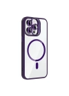 Apple iPhone 14 Pro Max Kılıf Standlı ve Kamera Lens Hediyeli M-Safe Şarj Özellikli Redclick Etro Kapak