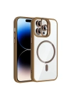 Apple iPhone 14 Pro Max Kılıf Standlı ve Kamera Lens Hediyeli M-Safe Şarj Özellikli Redclick Etro Kapak