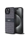 Apple iPhone 15 Kılıf DKNY Orjinal Lisanslı 3D Yazılı Repeat Texture Pattern Kapak