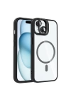 Apple iPhone 15 Kılıf Standlı ve Kamera Lens Hediyeli M-Safe Şarj Özellikli Redclick Etro Kapak