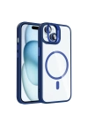 Apple iPhone 15 Kılıf Standlı ve Kamera Lens Hediyeli M-Safe Şarj Özellikli Redclick Etro Kapak