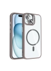 Apple iPhone 15 Kılıf Standlı ve Kamera Lens Hediyeli M-Safe Şarj Özellikli Redclick Etro Kapak