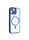 Apple iPhone 15 Kılıf Standlı ve Kamera Lens Hediyeli M-Safe Şarj Özellikli Redclick Etro Kapak