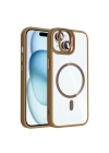 Apple iPhone 15 Kılıf Standlı ve Kamera Lens Hediyeli M-Safe Şarj Özellikli Redclick Etro Kapak