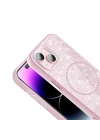 Apple iPhone 15 Plus Kılıf Magsafe Şarj Özellikli Parlayan Simli Redclick Okso Kapak