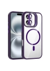 Apple iPhone 16 Kılıf Standlı ve Kamera Lens Hediyeli M-Safe Şarj Özellikli Redclick Etro Kapak