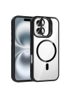 Apple iPhone 16 Kılıf Standlı ve Kamera Lens Hediyeli M-Safe Şarj Özellikli Redclick Etro Kapak
