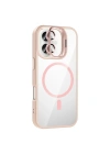 Apple iPhone 16 Kılıf Standlı ve Kamera Lens Hediyeli M-Safe Şarj Özellikli Redclick Etro Kapak