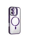 Apple iPhone 16 Kılıf Standlı ve Kamera Lens Hediyeli M-Safe Şarj Özellikli Redclick Etro Kapak