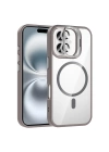 Apple iPhone 16 Plus Kılıf Standlı ve Kamera Lens Hediyeli M-Safe Şarj Özellikli Redclick Etro Kapak