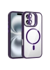 Apple iPhone 16 Plus Kılıf Standlı ve Kamera Lens Hediyeli M-Safe Şarj Özellikli Redclick Etro Kapak