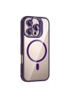 Apple iPhone 16 Pro Max Kılıf Standlı ve Kamera Lens Hediyeli M-Safe Şarj Özellikli Redclick Etro Kapak