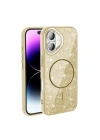 Apple iPhone 17 Kılıf M-safe Şarj Özellikli Parlayan Simli Redclick Okso Kapak