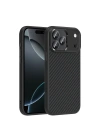 Apple iPhone 17 Pro Kılıf M-Safe Şarj Özellikli Karbon Fiber Görünümlü Redclick Truva Silikon Kapak