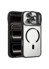 Apple iPhone 17 Pro Kılıf Standlı ve Kamera Lens Hediyeli M-Safe Şarj Özellikli Redclick Etro Kapak