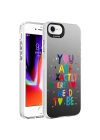 Apple iPhone SE 2022 Kılıf Desenli Redclick Silver Sert Kapak